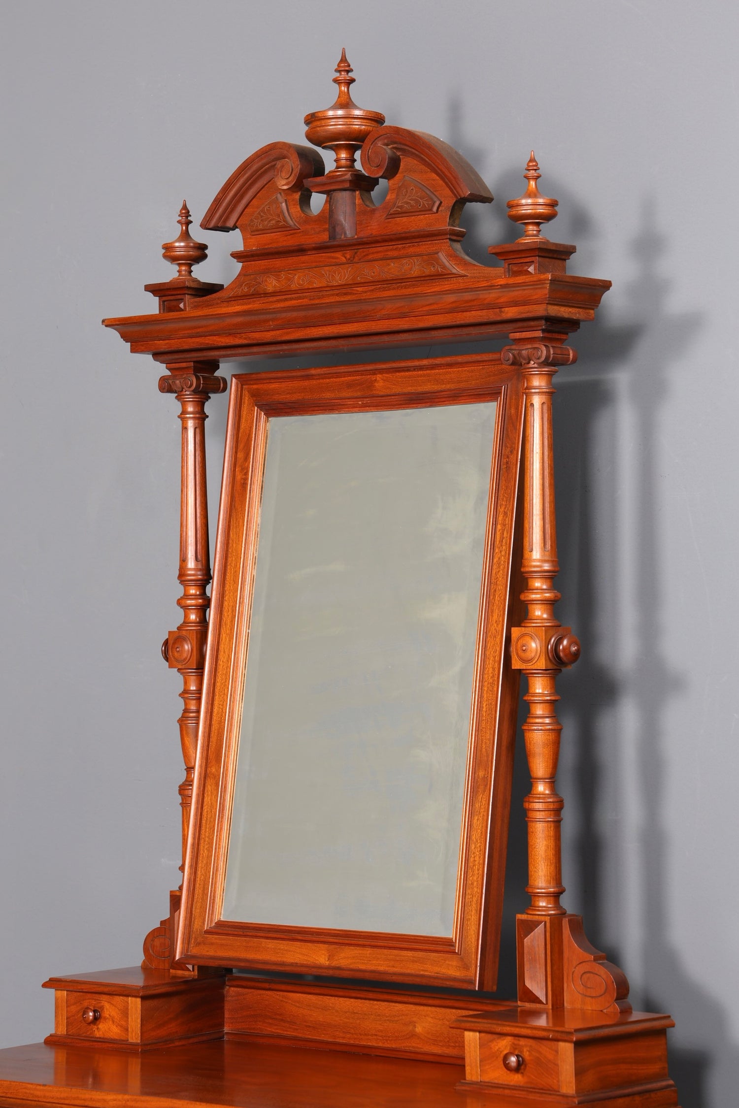 Edle Louis Philippe Kommode mit Spiegelaufsatz Gründerzeit Frisierkommode Holz Schrank Antik Flurschrank um 1880