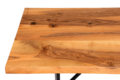 Wunderschöner Nussbaum Tisch 260cm-97cm Esszimmer Tisch Baumkanten Platte massiv Holz Küchentisch