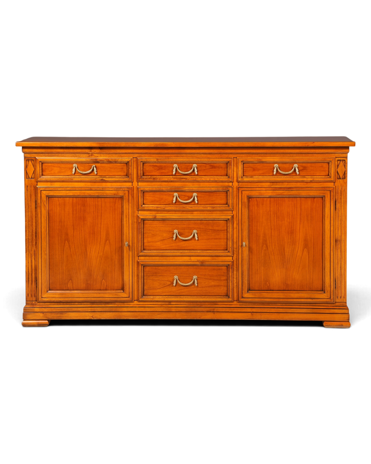 Hauptstadt Möblerei Selva Sideboard Villa Borghese aus Echtholz im antiken italienischen Stil mit Messingbeschlägen