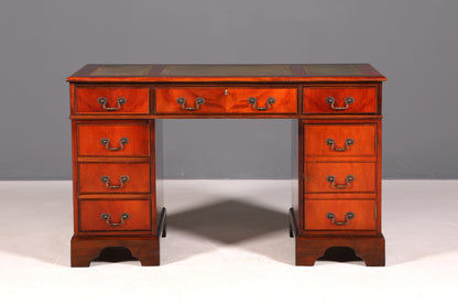 Wunderschöner Englischer Schreibtisch echt Lederauflage Bürotisch Antik Stil Office Desk