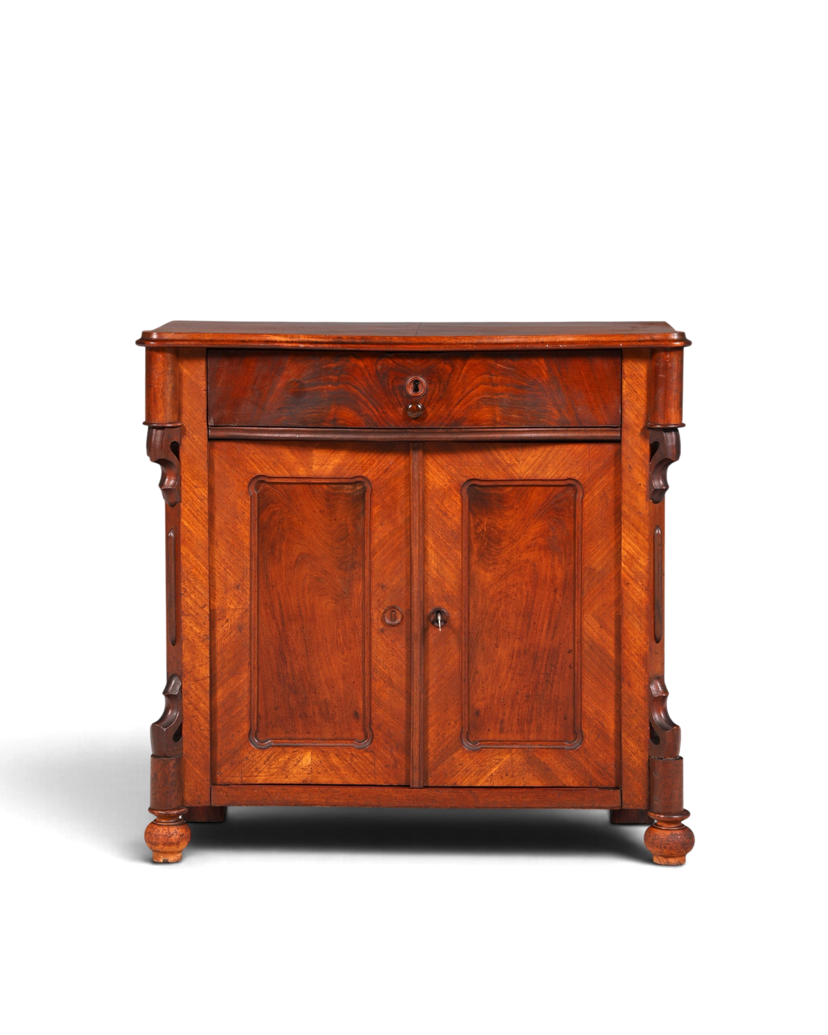 Hauptstadt Möblerei antike Louis Philippe Kommode aus massivem Holz mit schöner Maserung, ca. 1880