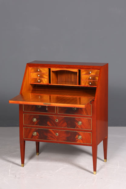 Stylish secretary desk in Louis XVI style, office chest of drawers, Empire English writing desk