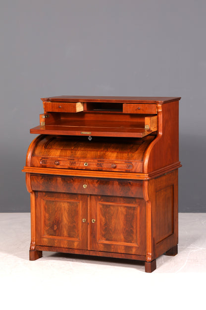 G272 Finish cm Beeindruckender Louis Philippe Sekretär Antik Rollladen Sekretär Schreibtisch Nussbaum Aufsatzsekretär (Kopie)