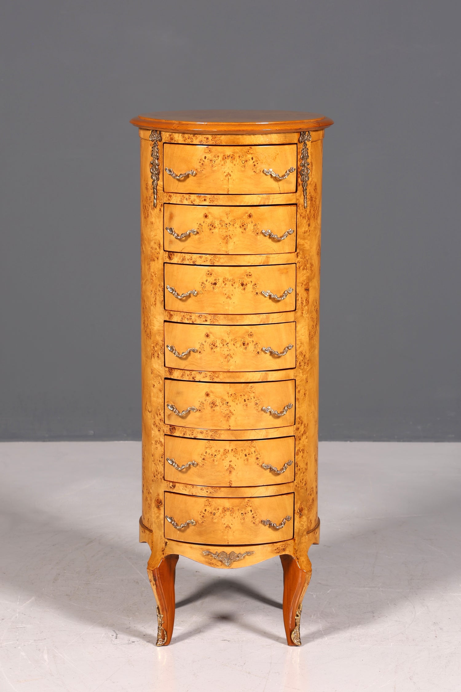 Traumhafte Barock Stil Kommode Antik Stil Louis XV Vertiko Birke Highboard Schubladenkommode