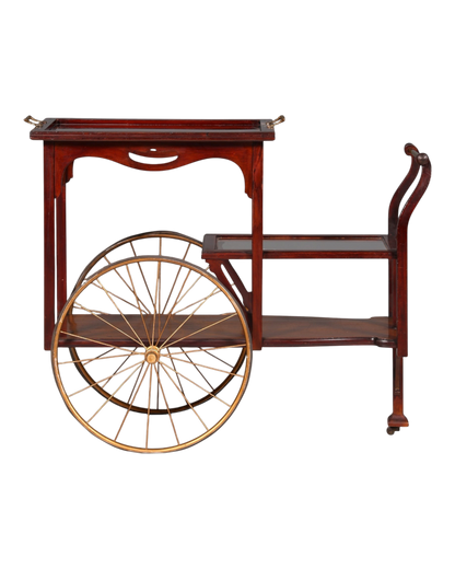 Wunderschöner filigraner Jugendstil Servierwagen Antik Glas Barwagen Teewagen um 1910