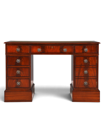 Wunderschöner Englischer Schreibtisch Mahagoni Bürotisch Englisch Desk Leder Auflage
