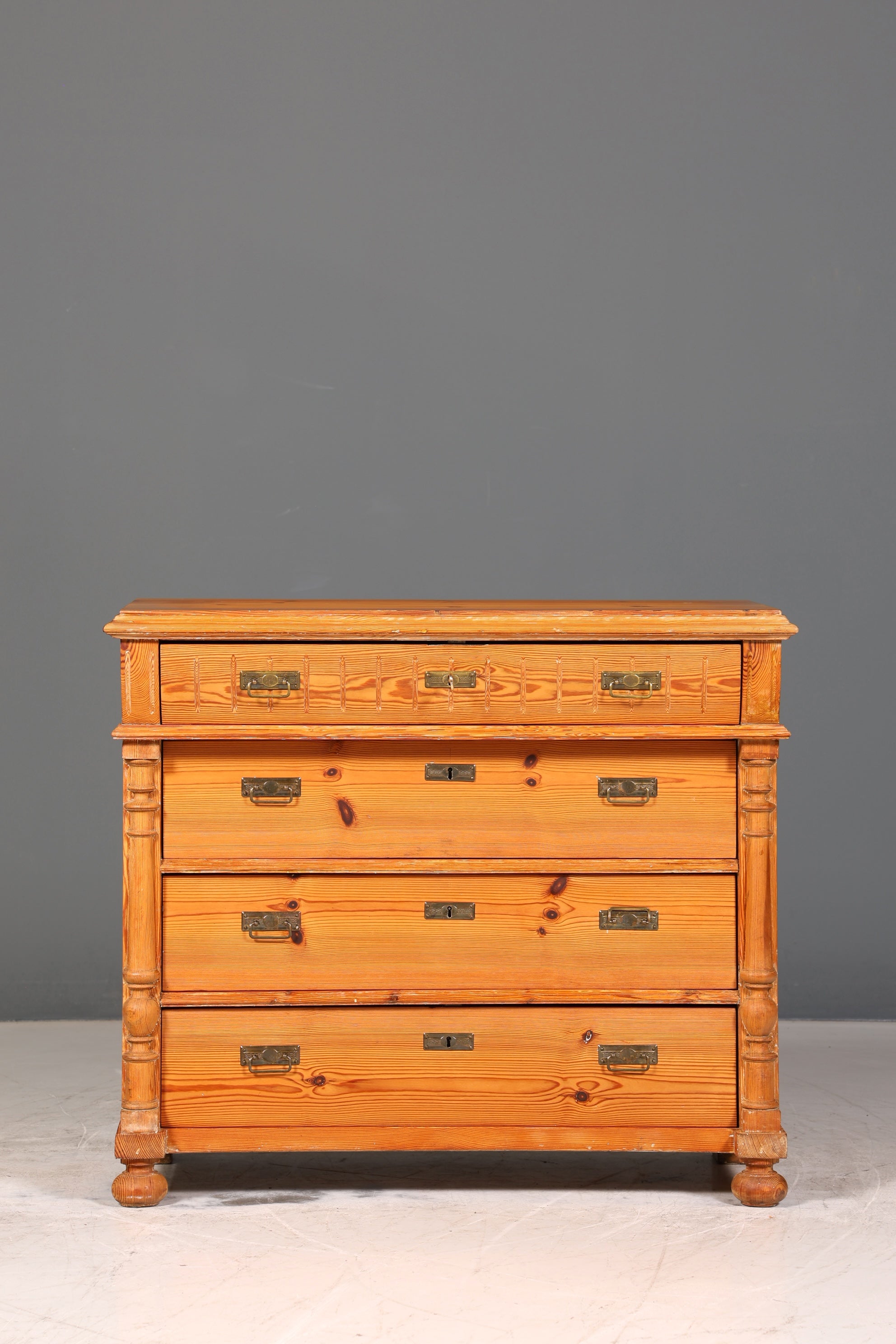 Wunderschöne Gründerzeit Kommode Weichholz Antik um 1880 Landhaus Stil Jugendstil Schubladen Kommode