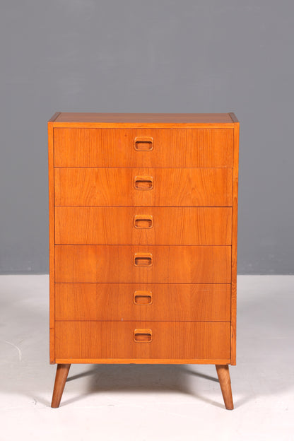 Beautiful mid-century teak wood vertiko chest of drawers, 1960s style.