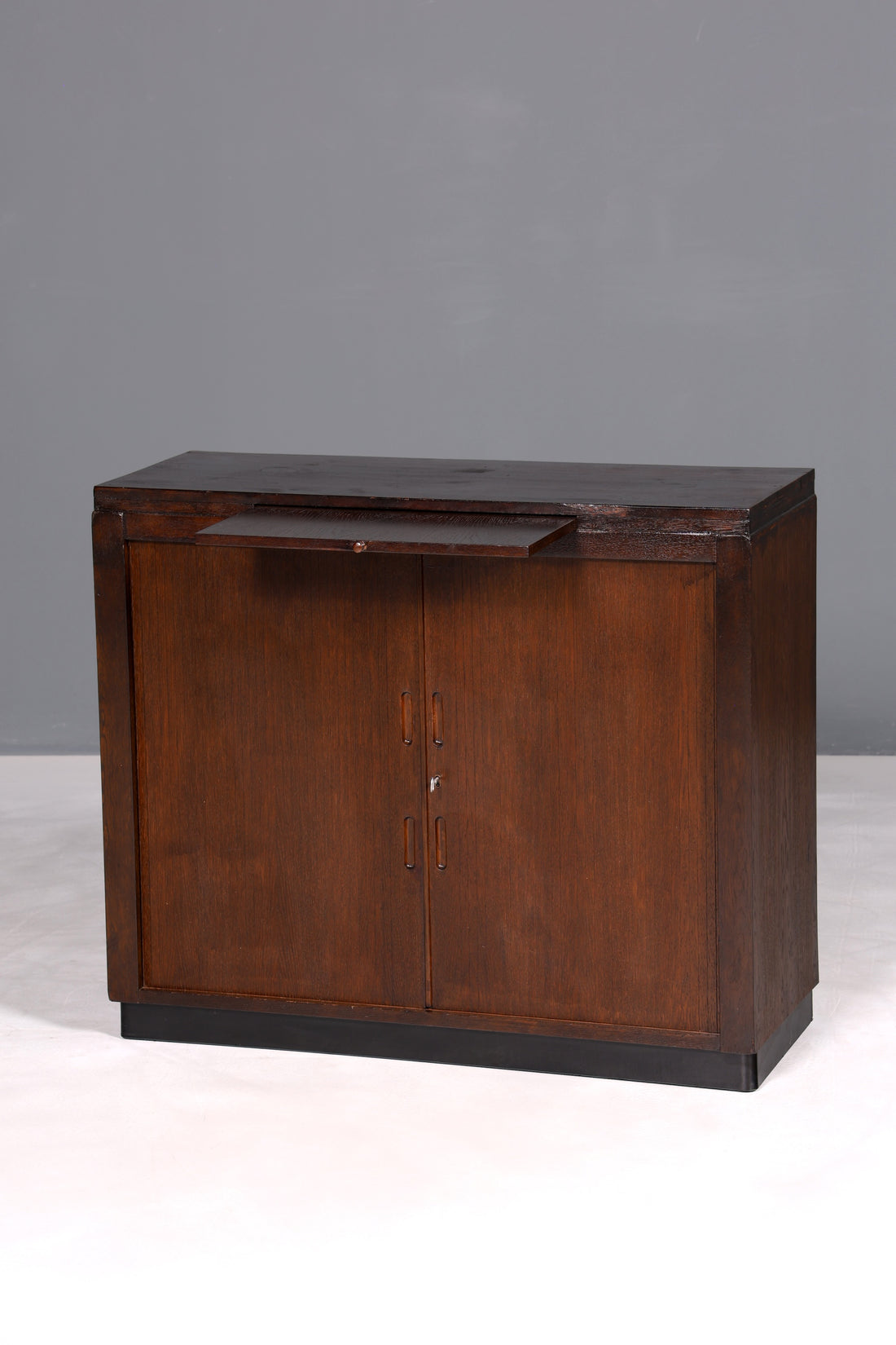 F897 Finish cm Schlichter Mid Century Rollladenschrank Bauhaus Apothekerschrank Art Deco Büro Aktenschrank