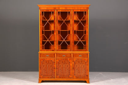 G195 Finish cm Wunderschöne Original Heldense Vitrine Englische Eibe Bücherschrank Buffet Antik Stil Glasvitrine (Kopie)