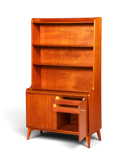 Wunderschöner Mid Century Schrank Bücherregal Vintage Sekretär Highboard Holz Regal 60s