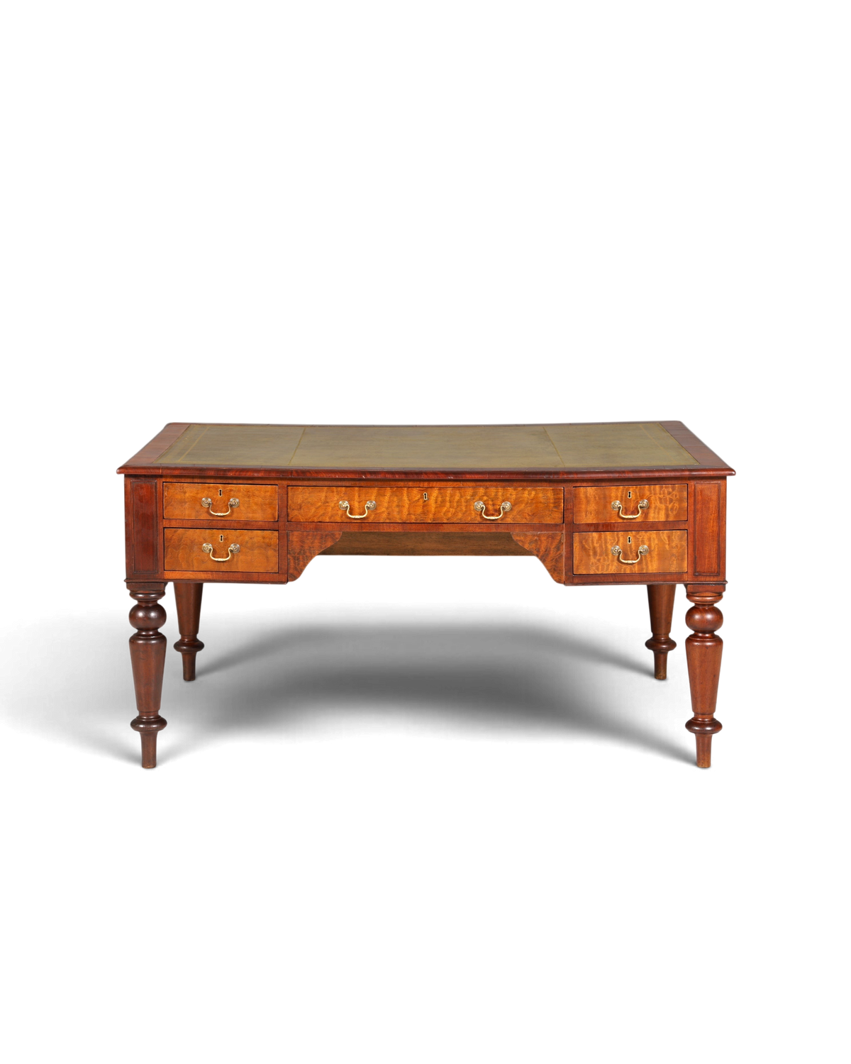 Wunderschöner Englischer XXL Schreibtisch Englisch Partner Desk Leder Auflage Antik Stil Bürotisch Office Desk