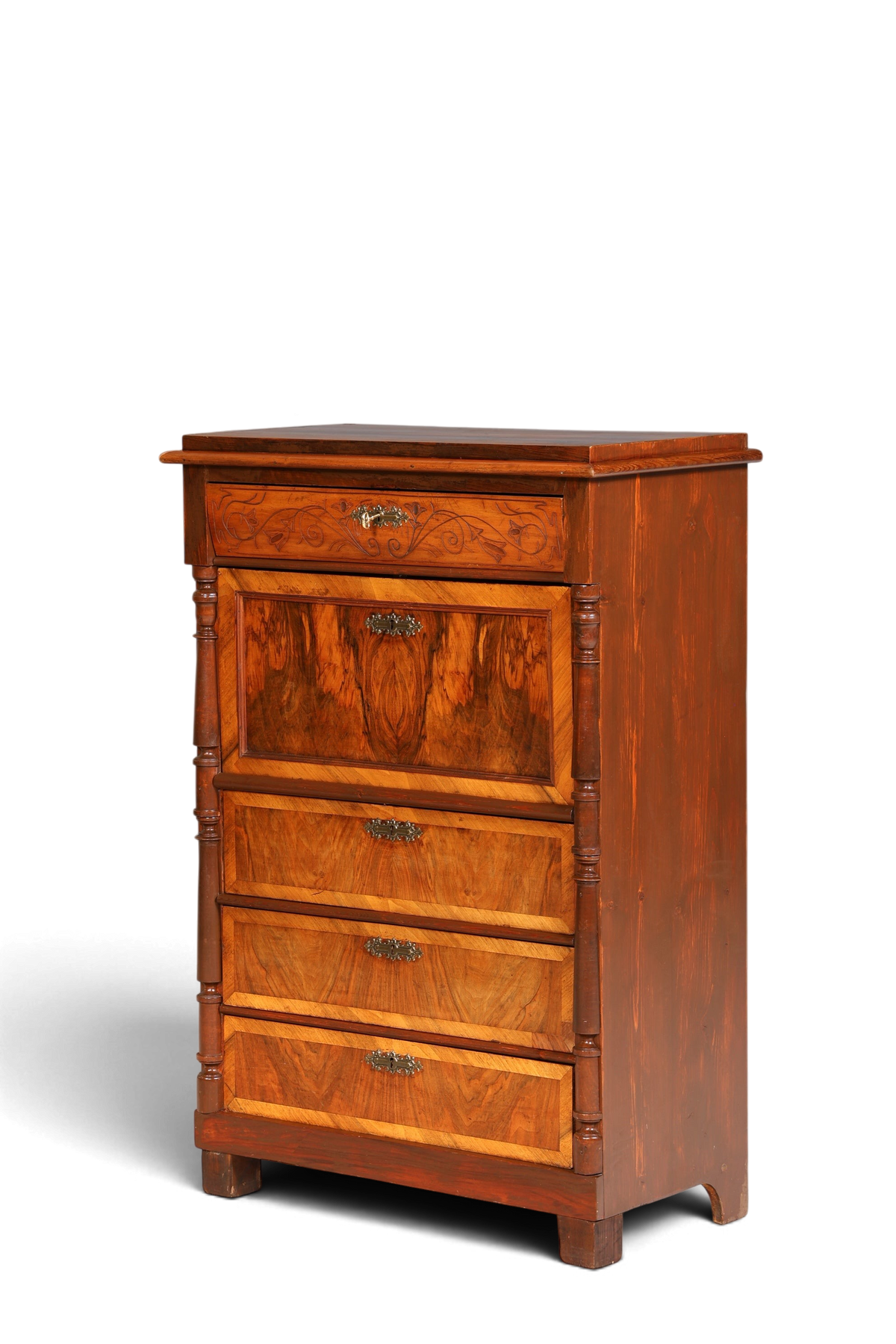 Edler Gründerzeit Sekretär Vertiko Highboard Jugendstil Kommode Schrank um 1880