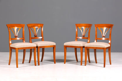 4x Edle Englische Stühle Englisch Dining Chairs Antik 60er Jahre Eibe Küchenstühle Stuhlset
