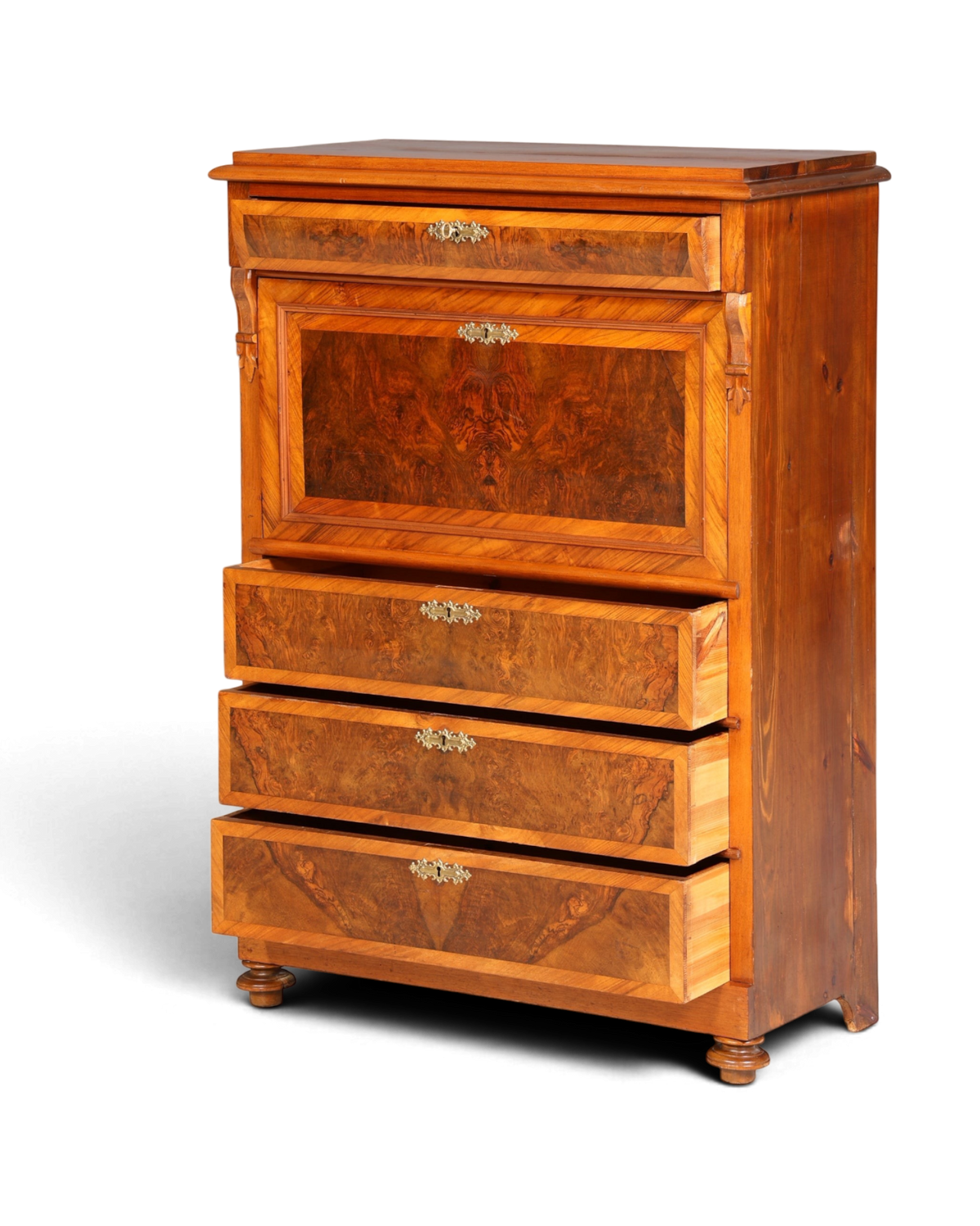 Stilvoller Gründerzeit Sekretär Vertiko Highboard Jugendstil Kommode Schrank um 1880