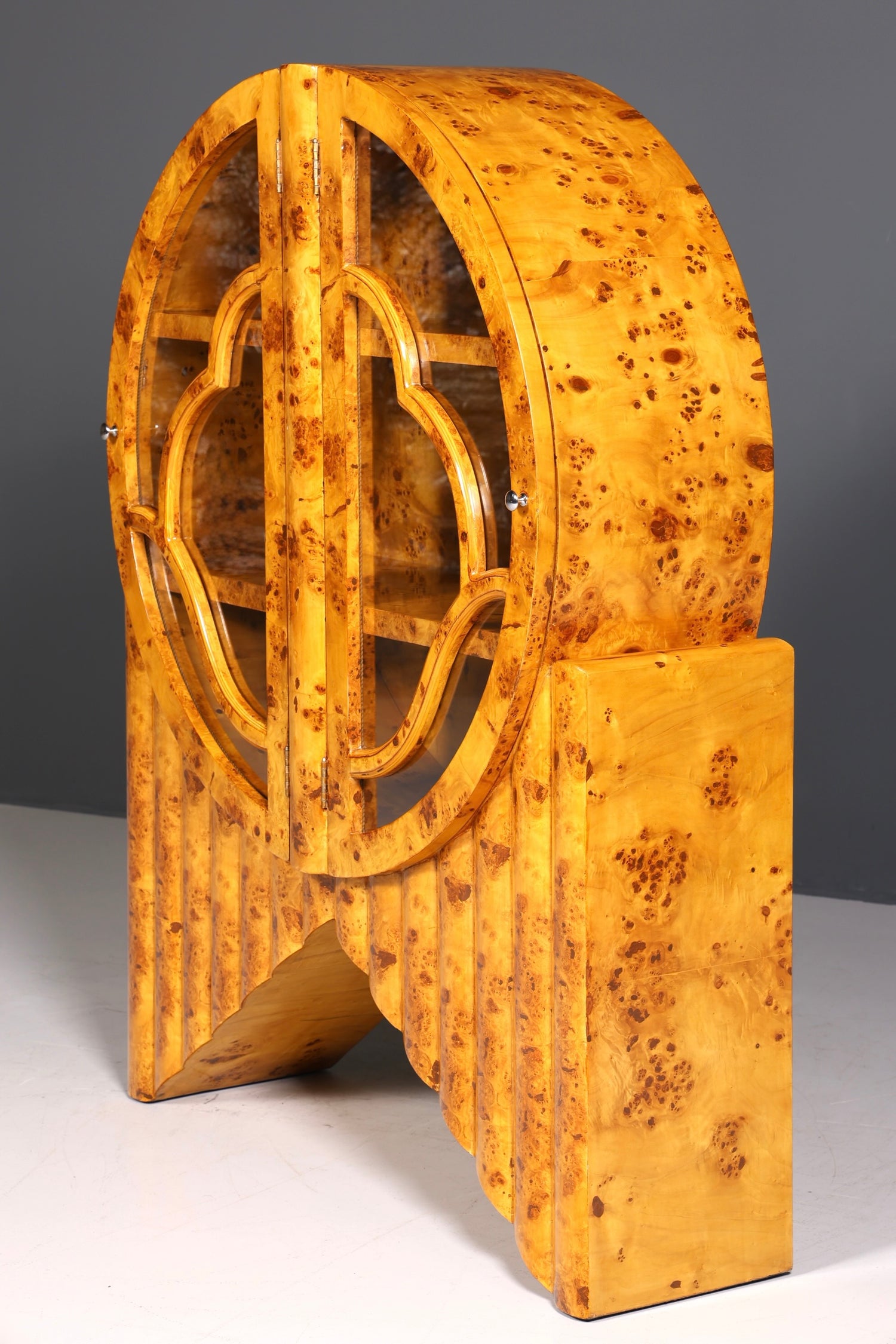 Impressive Art Deco design display cabinet, bookshelf, cult shelf, bookcase, book storage shelf, glass cabinet