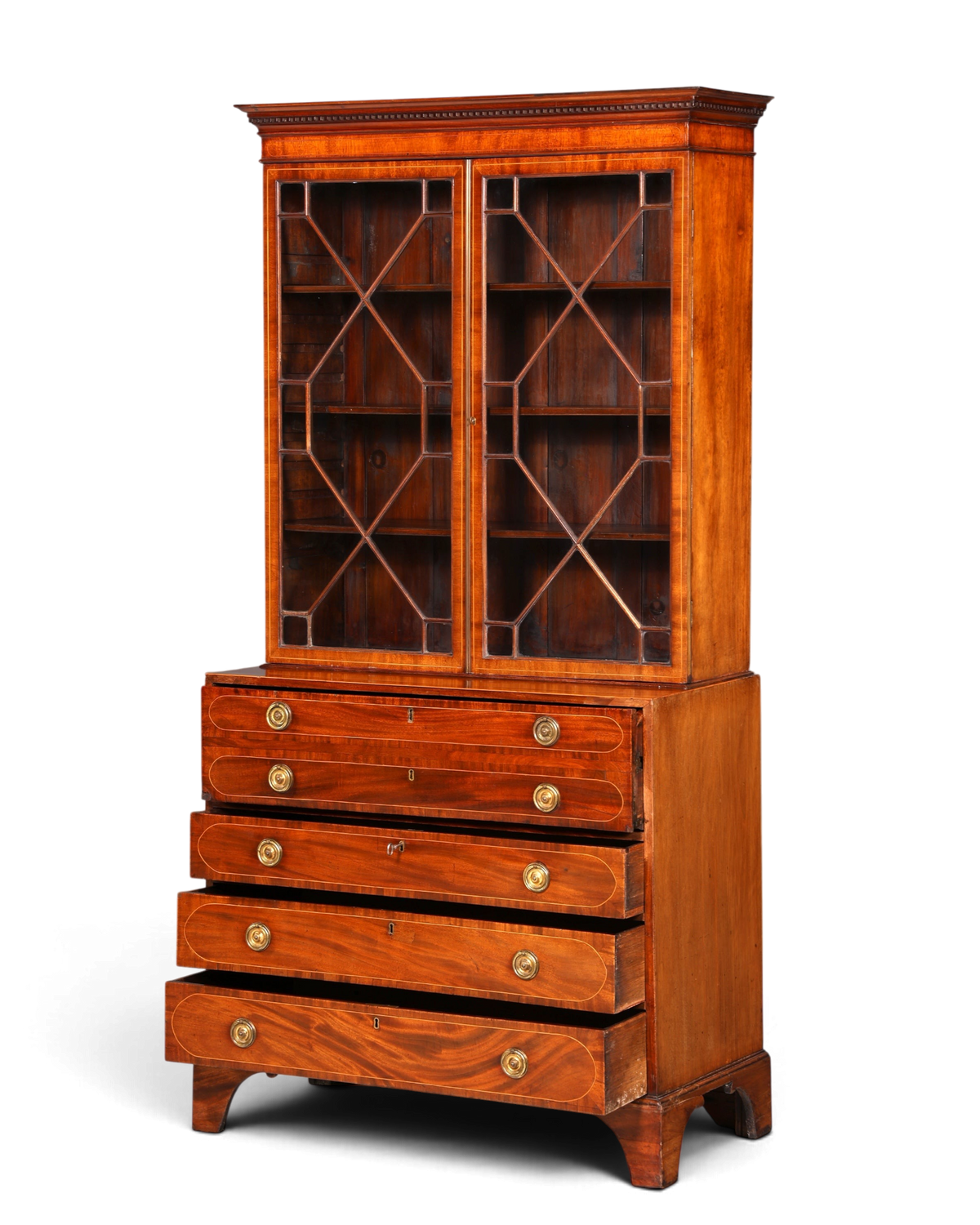 G785 Finish Wunderschöne Englische Vitrine Bibliothek Sekretär echt Holz Antik Schrank Regal (Kopie)
