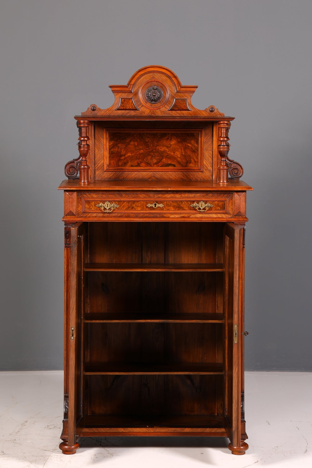 Droomachtig Gründerzeit-Vertiko mit Aufsatz Jugendstil-Schrank antikes Highboard Buffet Kommode Vintage