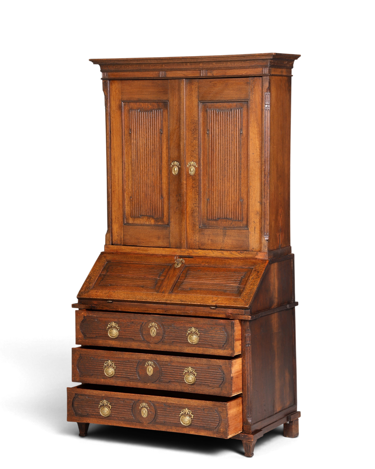 Beeindruckender Biedermeier Sekretär Louis Seize Aufsatzsekretär um 1810 Schreibkommode Büroschrank Kommode