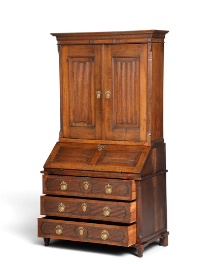 Beeindruckender Biedermeier Sekretär Louis Seize Aufsatzsekretär um 1810 Schreibkommode Büroschrank Kommode