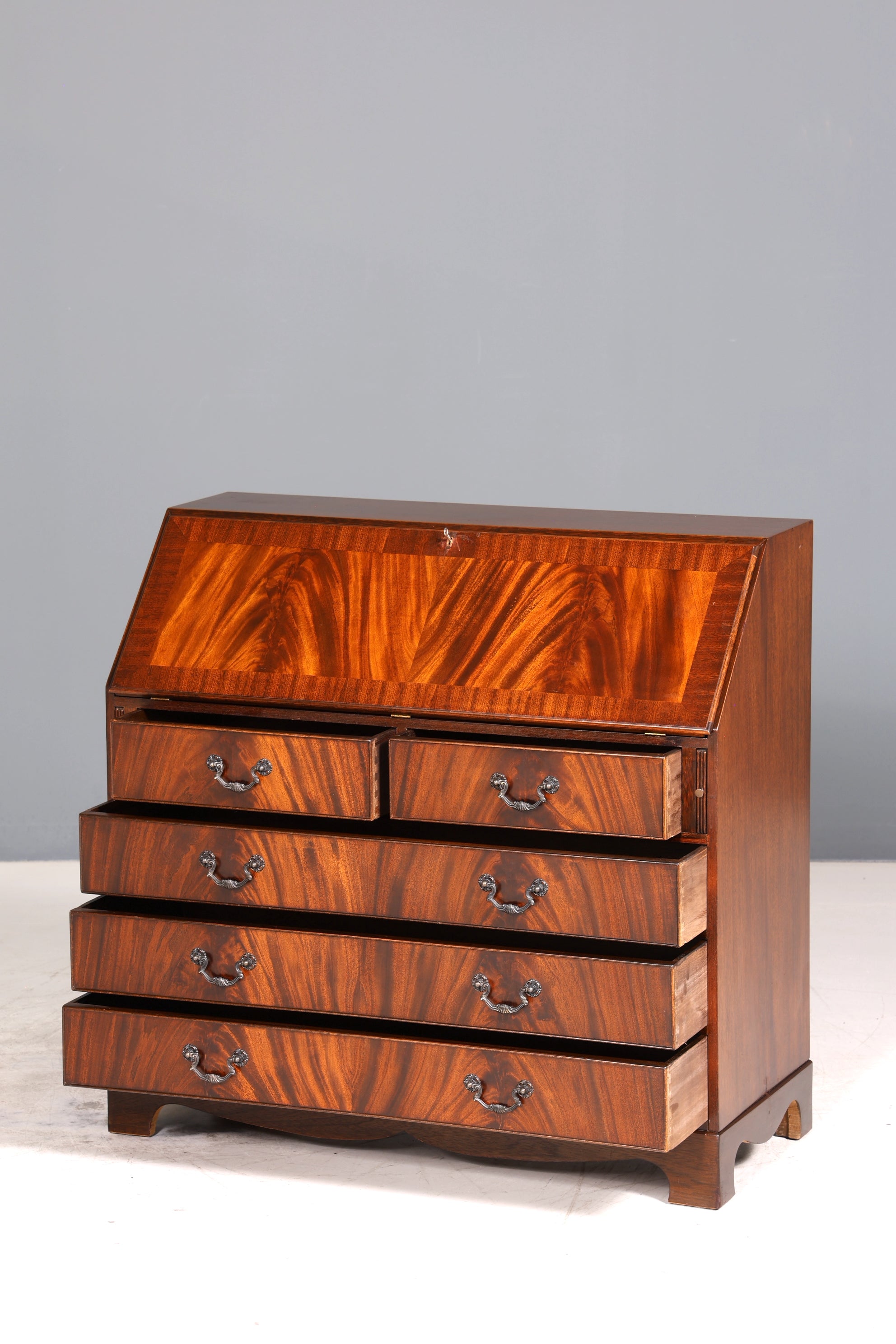 Wunderschöner Englischer Sekretär echt Lederauflage Schreibkommode echt Holz Schreibtisch Kommode