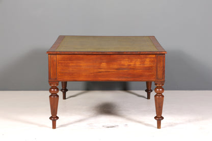 Wunderschöner Englischer XXL Schreibtisch Englisch Partner Desk Leder Auflage Antik Stil Bürotisch Office Desk