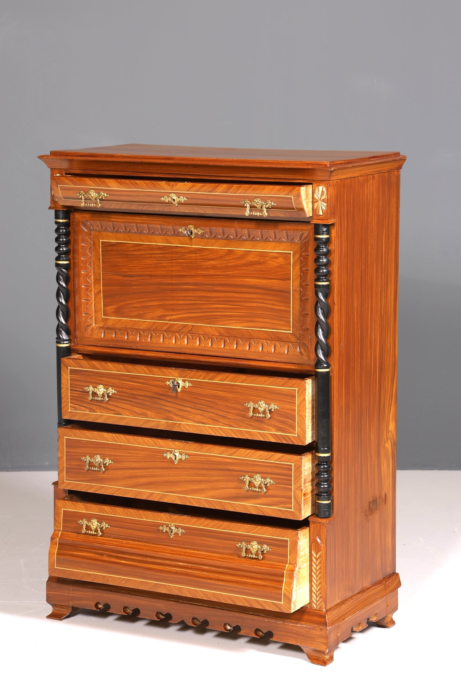 Traumhafter Gründerzeit Sekretär Vertiko Highboard Louis Philippe Kommode um 1880