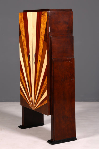 Traumhafter Art Deco Design Schrank Highboard Kommode Vertiko Sun Wäscheschrank Dielenschrank
