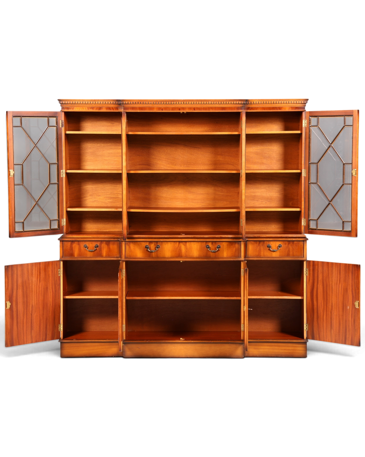 Wunderschöne Englische Vitrine Bücherschrank Buffet Antik Stil Eibe Glasvitrine Bibliothek