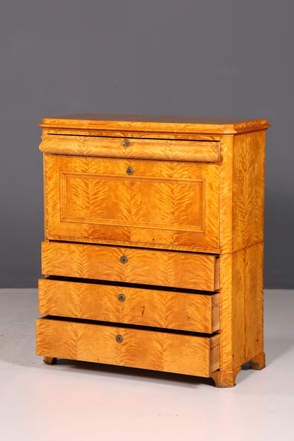 Indrukwekkende Biedermeier-secretaire, antieke commode, kantoor-schrijfcommode, highboard