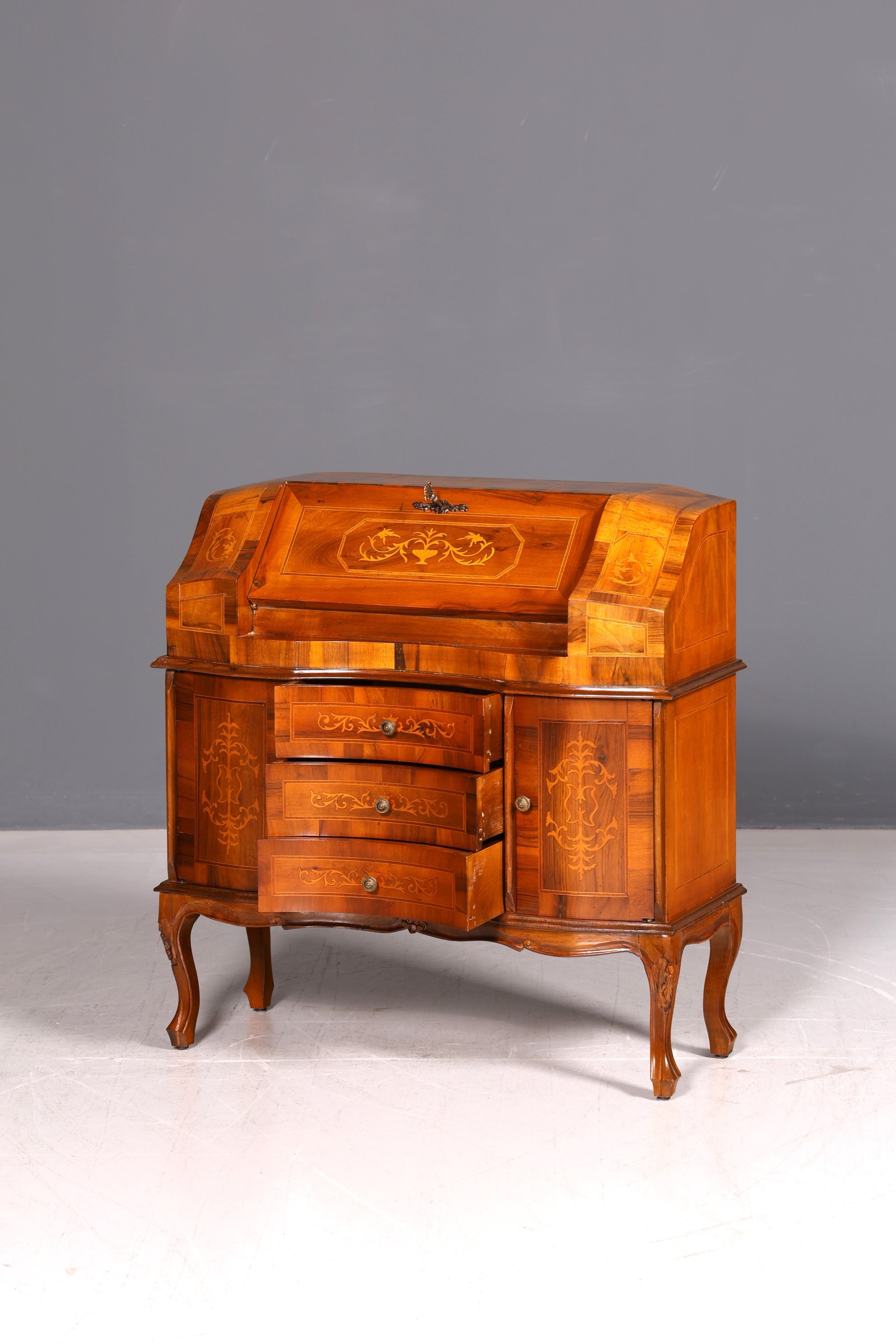 Wunderschöner Sekretär im Barock Stil Schreibkommode Bürokommode Antik Schreibtisch Schreibmöbel Vintage Holz