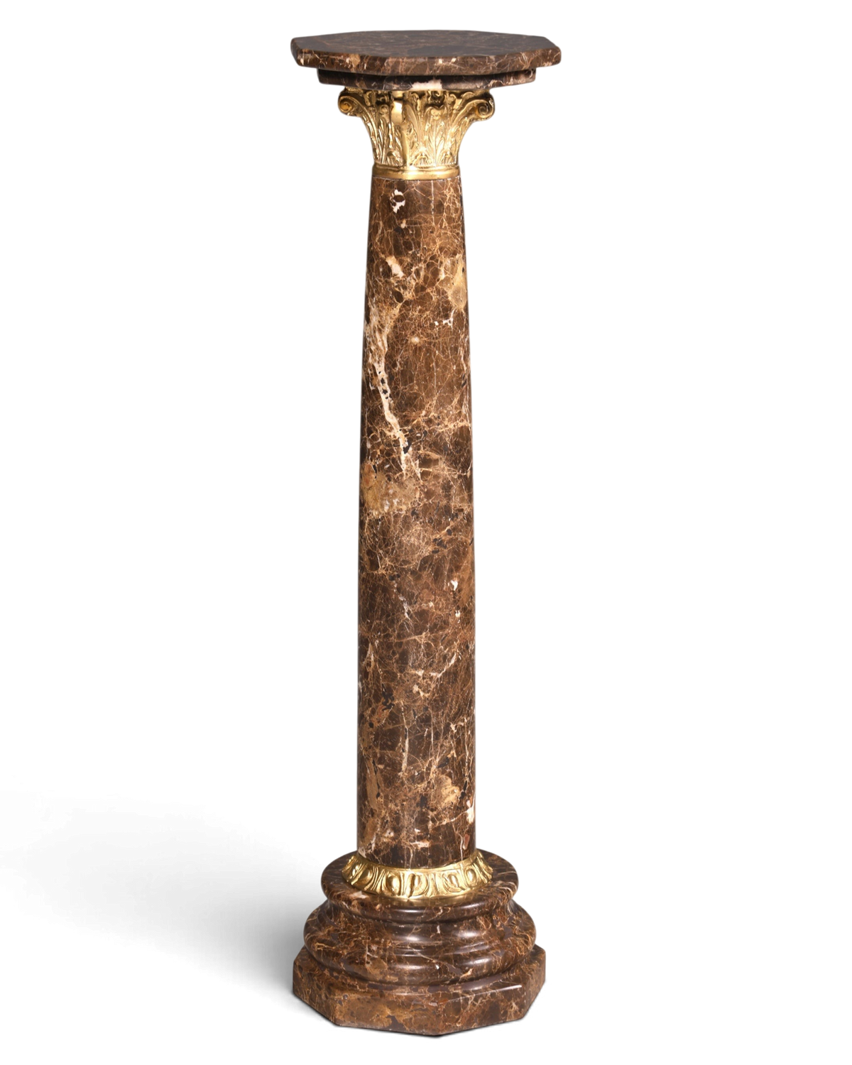 Wunderschöne Barock Stil Säule Louis XV Marmor Blumensäule Naturstein Braun Sockel Ablage 1 von 2