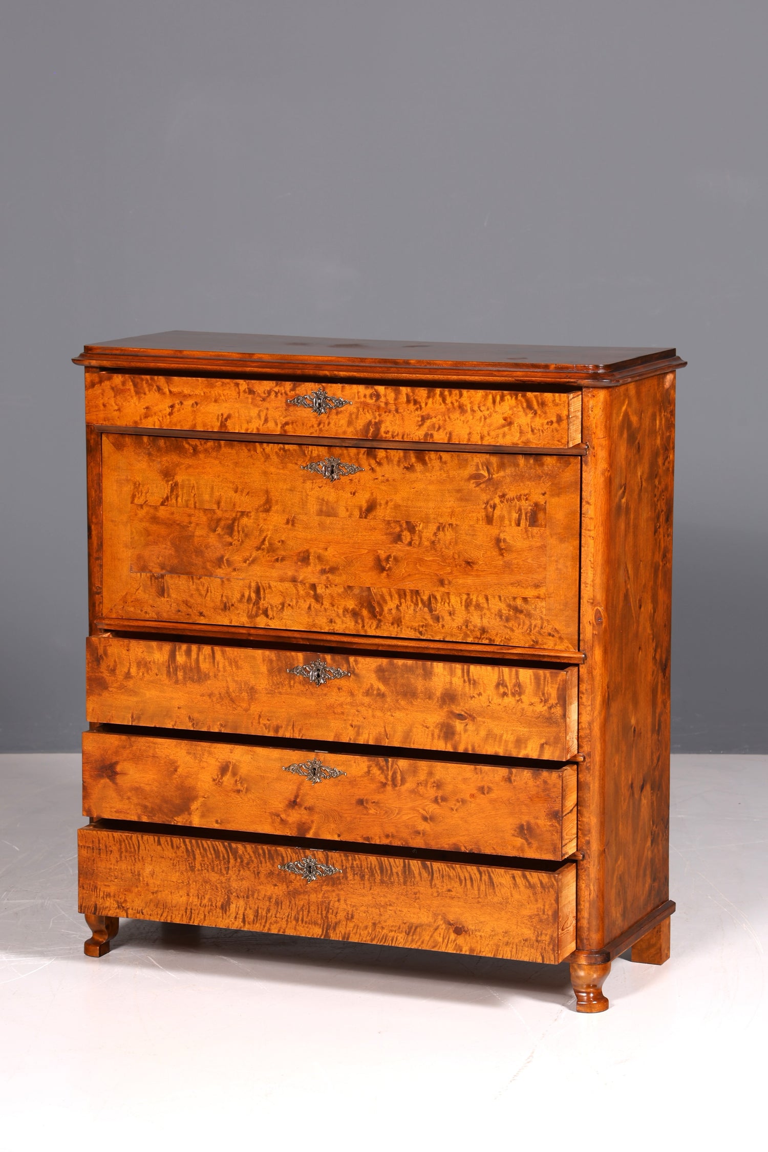 F878 Finish cm Wunderschöner Gründerzeit Sekretär Kommode Jugendstil Schubladenkommode Antik Vertiko