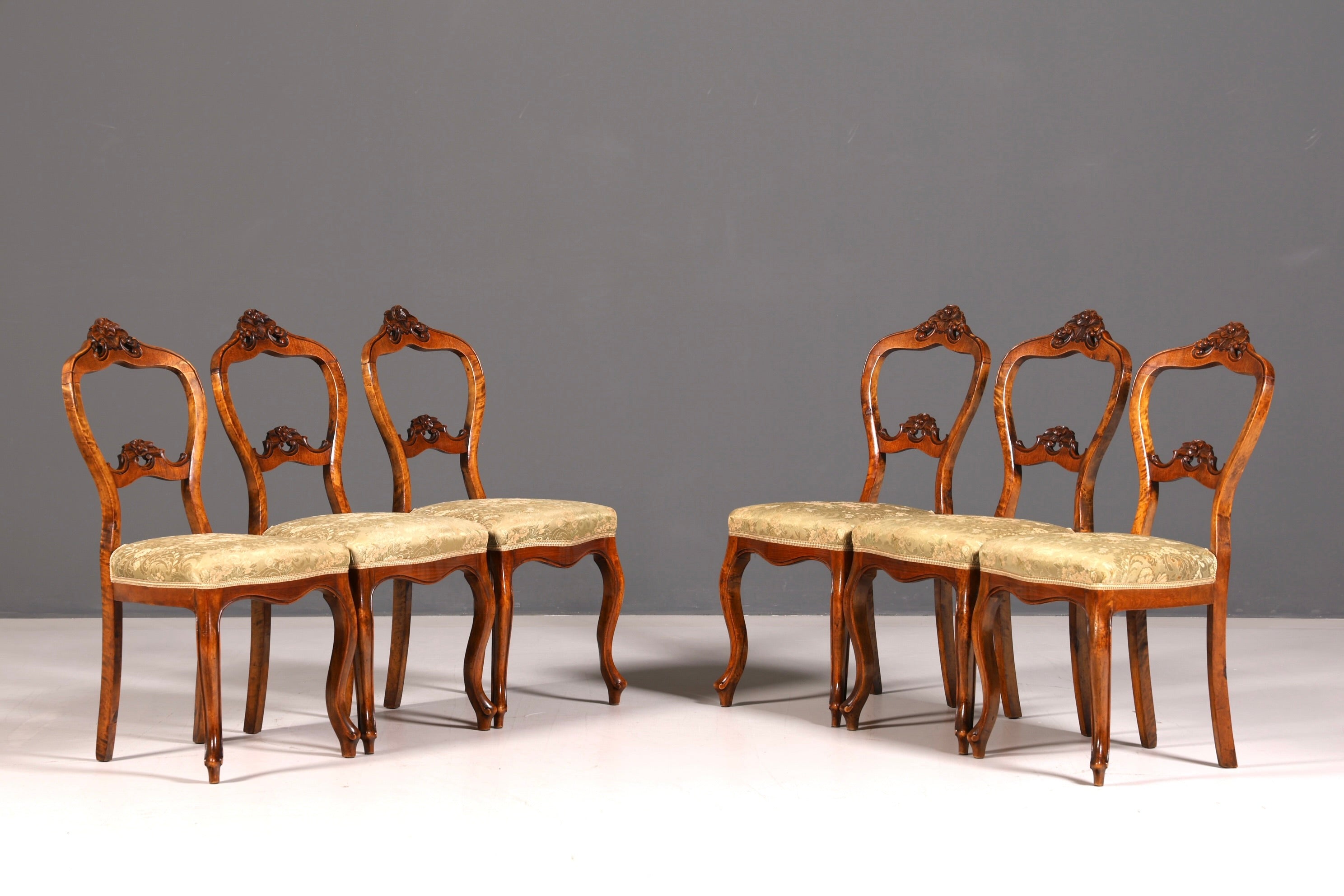 6x Traumhafte Louis Philippe Stil Stühle Biedermeier Stuhl Set Antik Küchenstühle Esszimmer Stühle