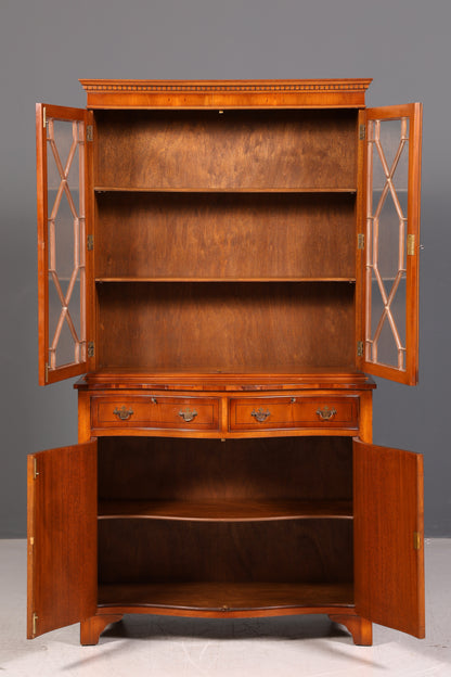 Wunderschöne Englische Vitrine Bücherschrank Eibe Aufsatzschrank Glasvitrine Buffet Sideboard Bibliothek