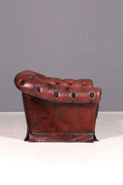 Edler Original Chesterfield Sessel Englischer Armlehnsessel Englisch Herrensessel Antik Echt Leder