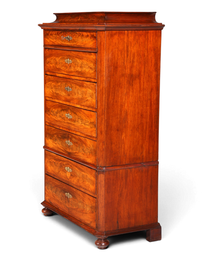 Wunderschöne Louis Philippe Chiffoniere um 1880 Gründerzeit Nussbaum Vertiko Schrank Semainier