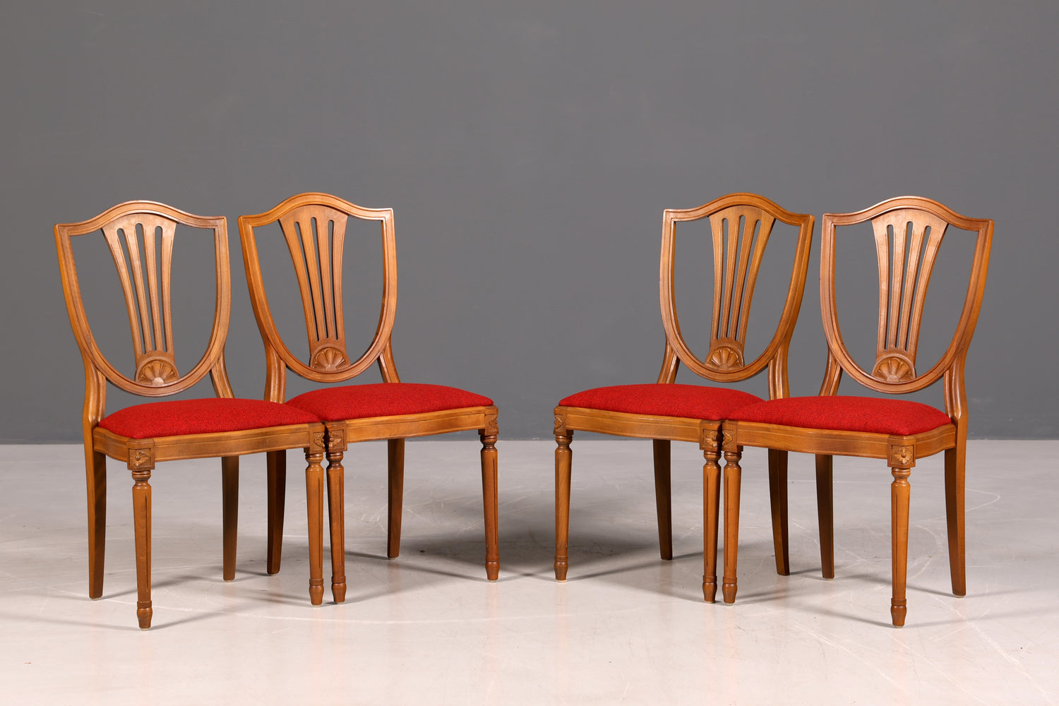 Wunderschöne 4er Set Englische Stühle Regency 60er Jahre Dining Chairs Antik Polsterstühle
