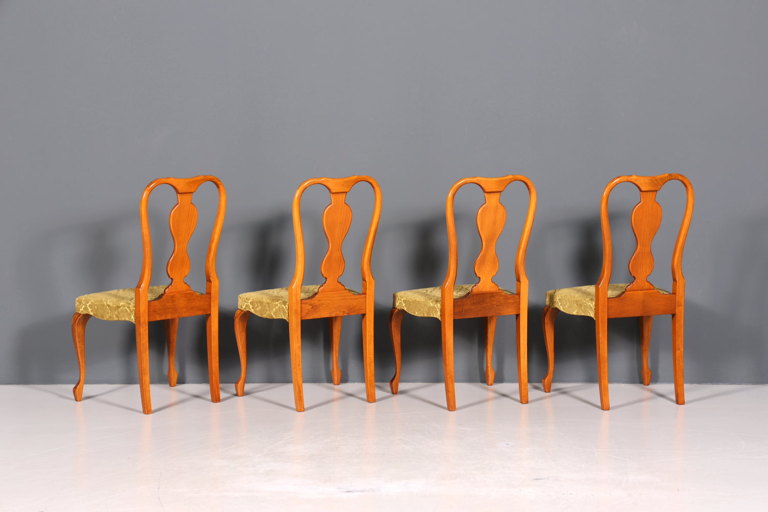 4x Wunderschöne Chippendale Stühle Barock Stil Stuhlset Polsterstuhl Set Küchenstühle Esszimmer Stühle