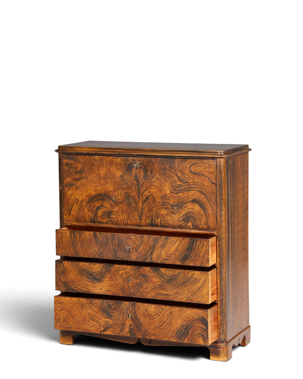 Stilvoller Biedermeier Sekretär Vertiko Antik Kommode Louis Philippe Schreibkommode