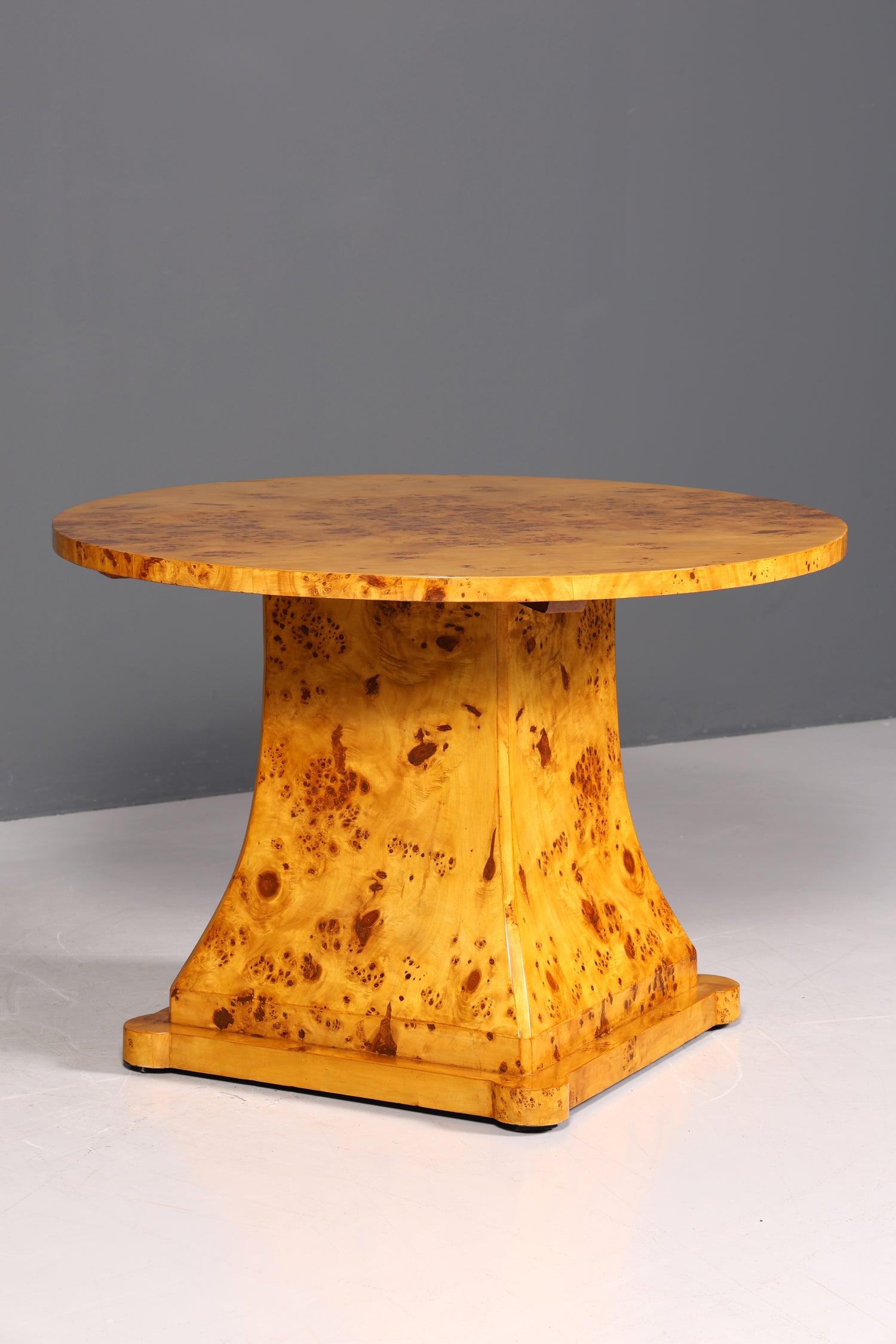 Dreamy round Art Deco style dining table, antique style birch kitchen table, dining room table