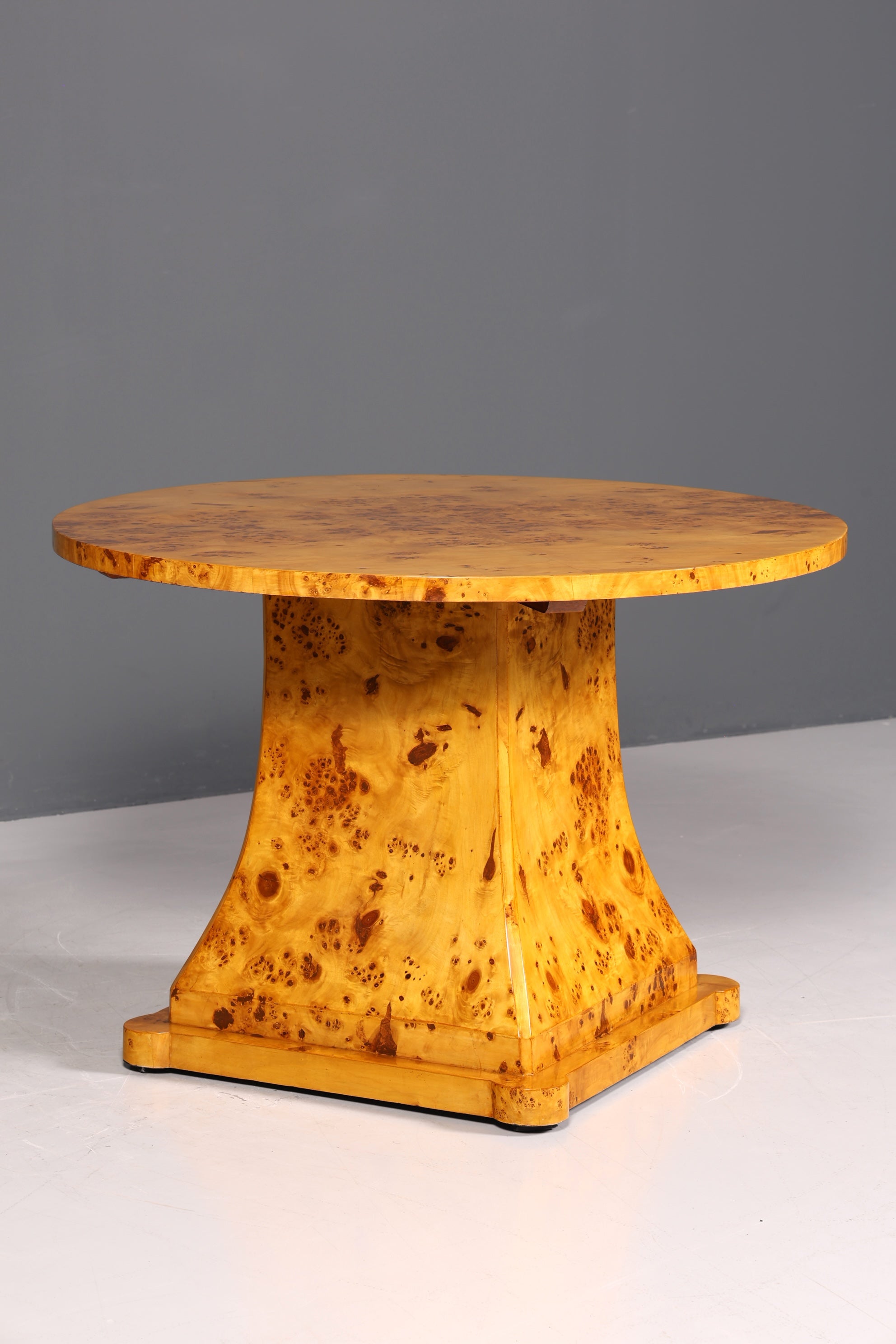 Dreamy round Art Deco style dining table, antique style birch kitchen table, dining room table