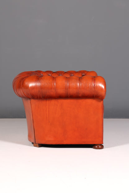 Stilvoller Original Chesterfield Sessel Englisch Echt Leder Armlehnsessel Lounge Herrensessel