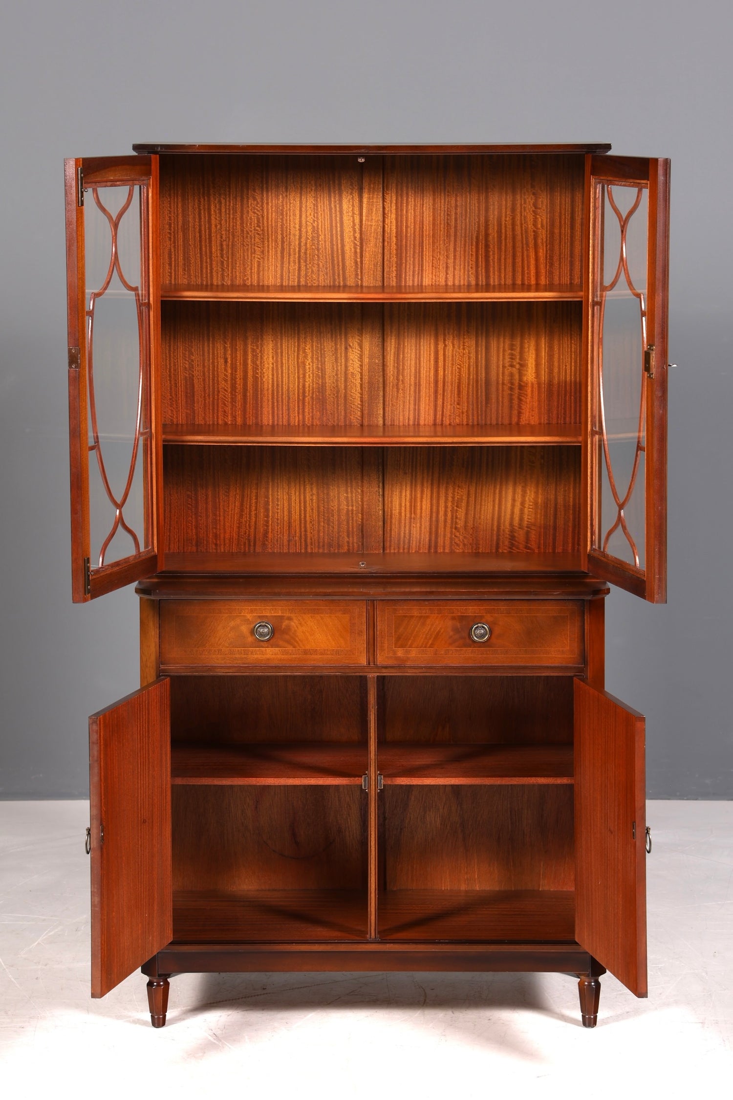 F968 Finish cm Wunderschöne Englische Vitrine Bibliothek Bücherschrank UK Buffet Schrank 60s Jahre