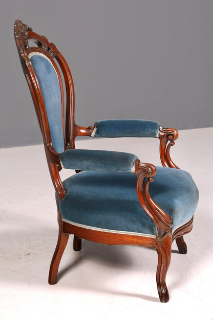Edler Louis Philippe Sessel Biedermeier Antik Armlehnsessel Lounge Sessel Vintage