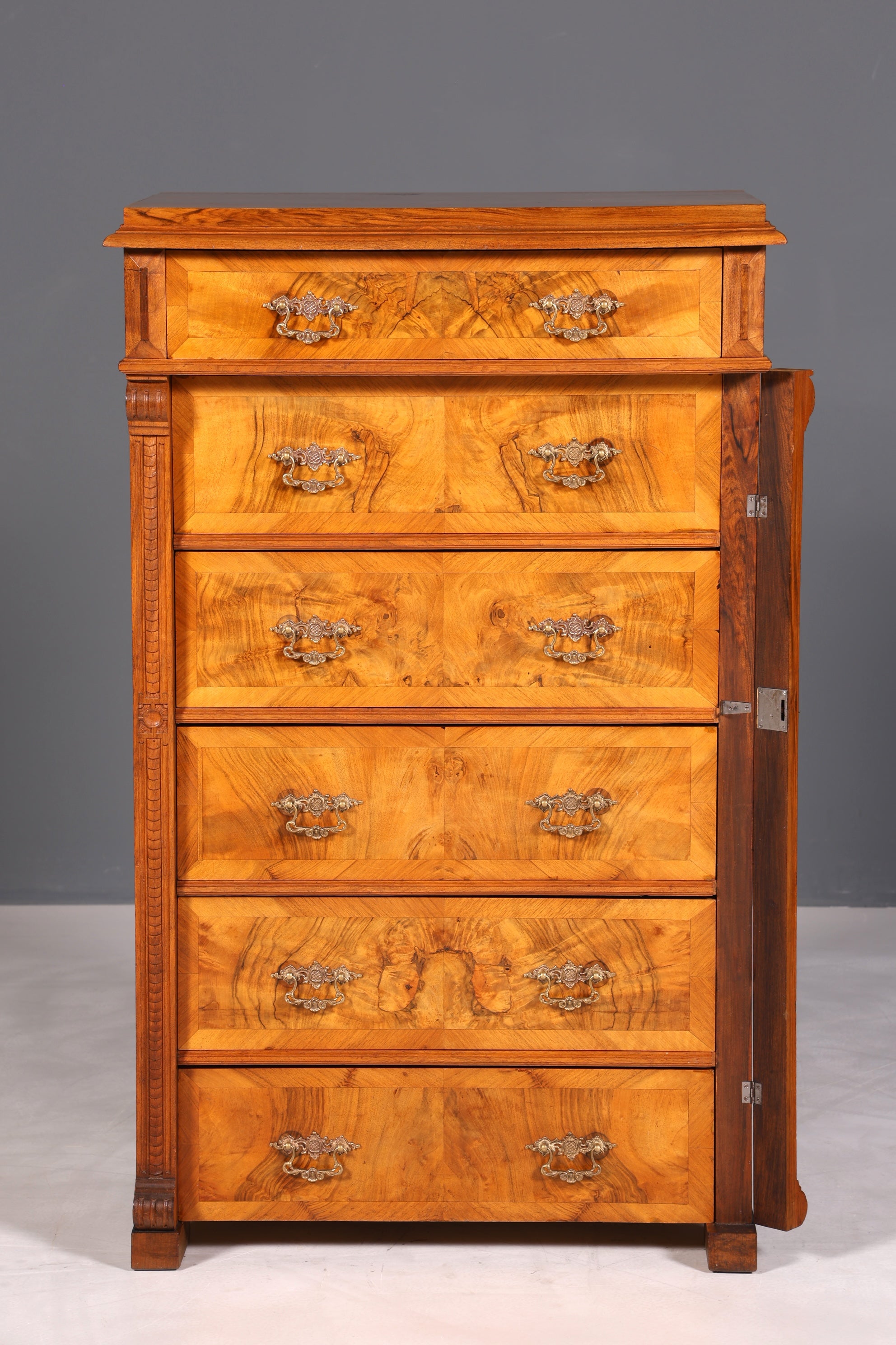 F898 Finish cm Wunderschöne Gründerzeit Kommode Jugendstil Vertiko Schubladenkommode Antik Wäschekommode