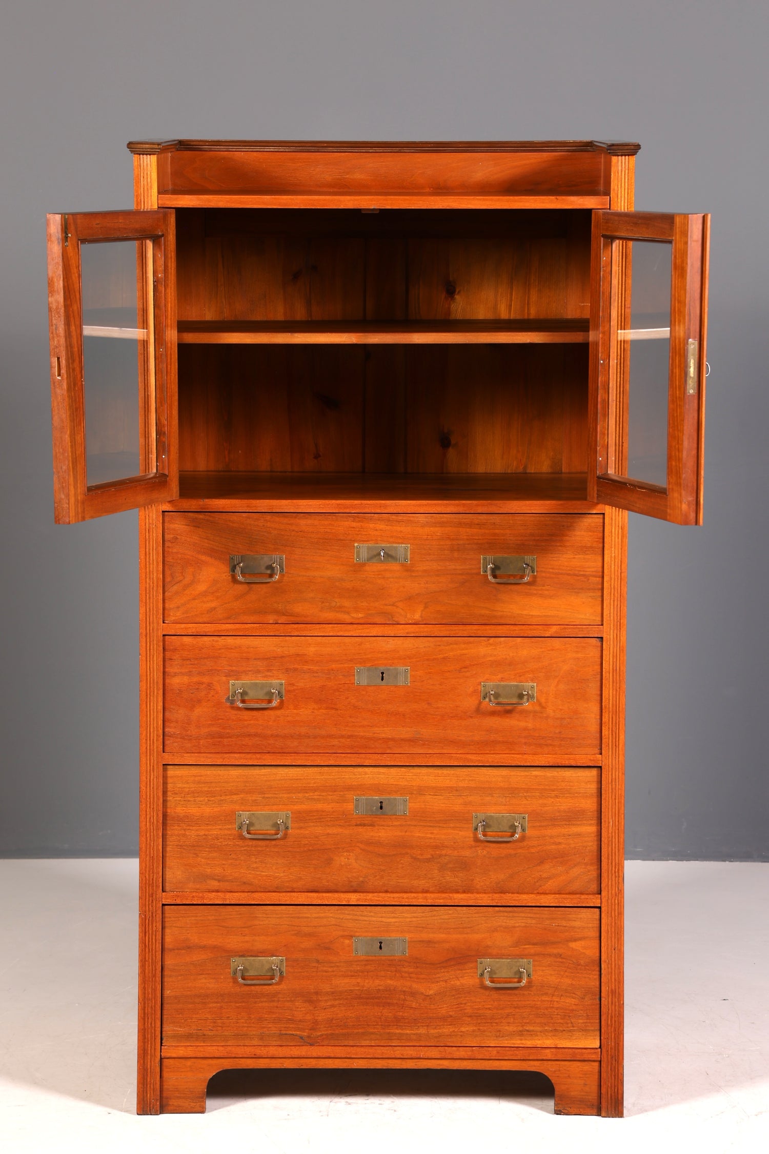 G358 Finish Traumhafte Jugendstil Vitrine Antike Holz Bücherschrank Eiche Antik Schrank Geschirrschrank (Kopie)