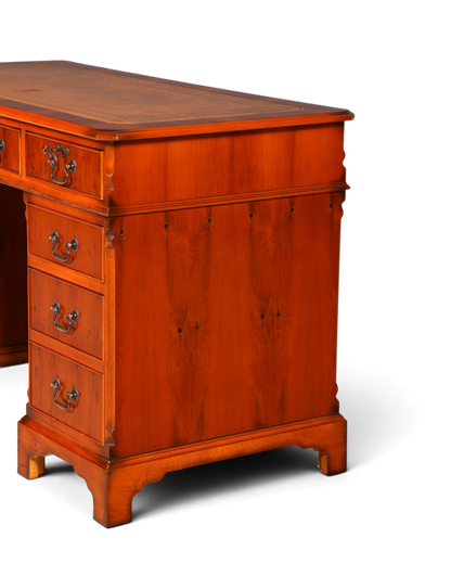 G616 Finish cm Wunderschöner Englischer Schreibtisch Englisch Eibe Desk Leder Auflage Antik Stil Bürotisch Office Desk (Kopie)