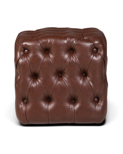 Edler Chesterfield Stil Hocker Fusshocker UK Braun Fussablage