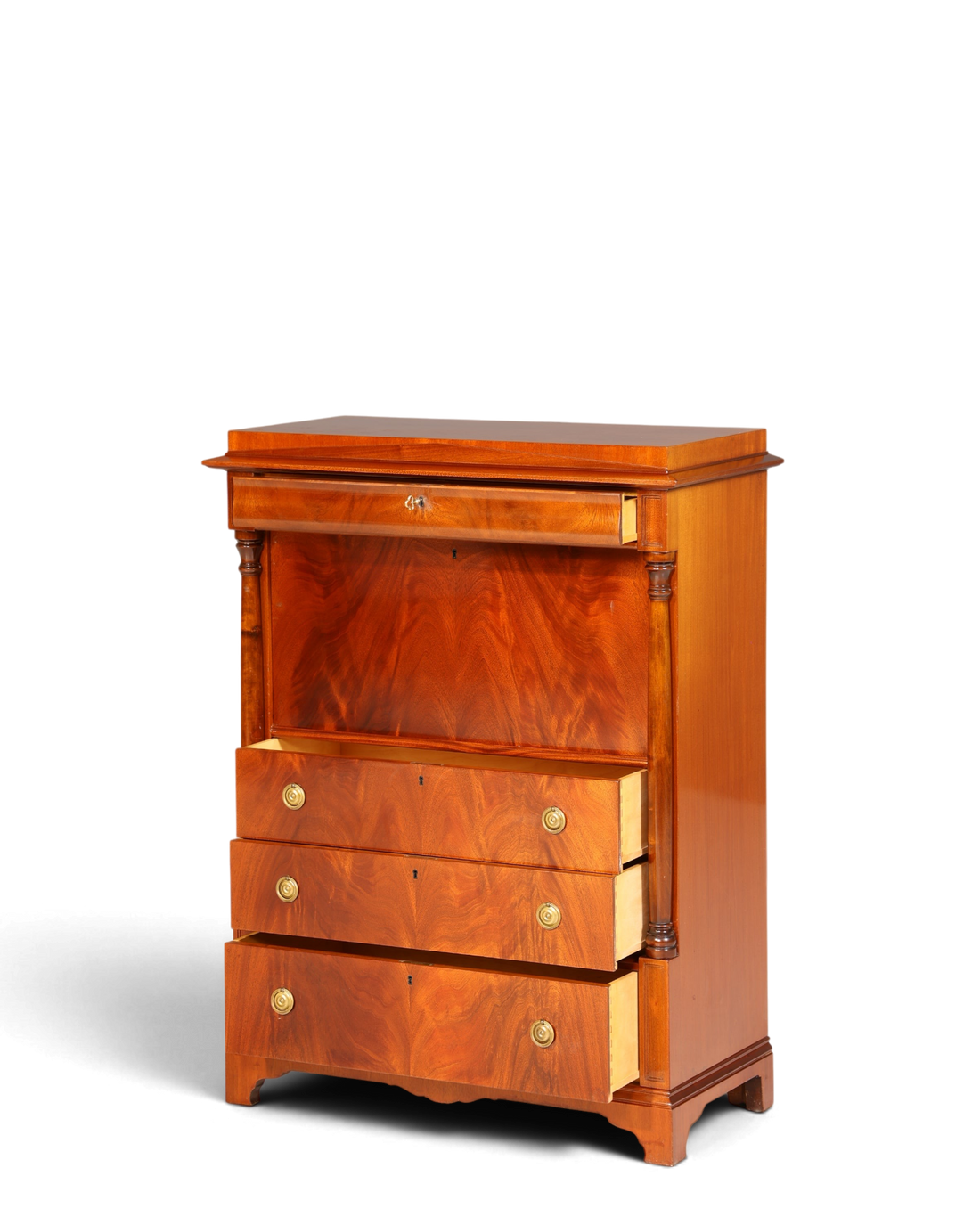 Wunderschöner Original Biedermeier Sekretär um 1860 Englisch Kommode Antik Bürokommode